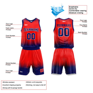Uniforme de baloncesto personalizado de la Marina Roja impreso con su logotipo-nombre y número