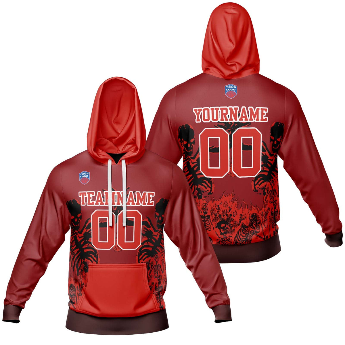Sudadera con capucha degradada personalizada para hombre-mujer-niña o niño Imprime tu logotipo-nombre y número