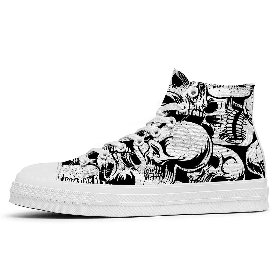 Resalta tu estilo con las zapatillas de lona de caña media Skeleton para hombre y mujer