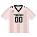 Camiseta de fútbol personalizada con franja estampada con el nombre y el número del equipo -Rosa claro