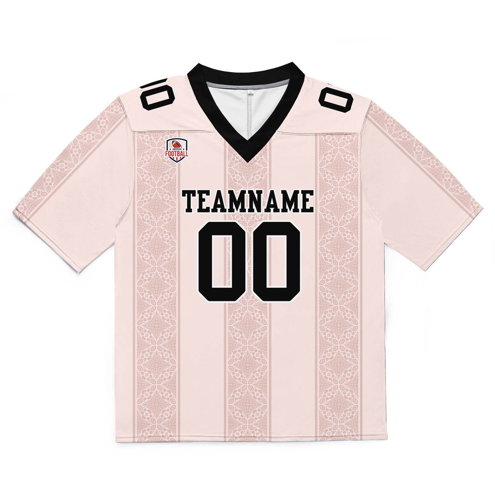 Camiseta de fútbol personalizada con franja estampada con el nombre y el número del equipo -Rosa claro