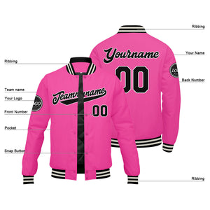Chaqueta universitaria personalizada estilo Letterman para hombres-mujeres y jóvenes-color rosa