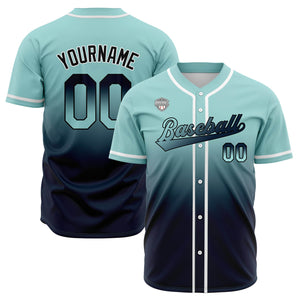 Camisetas de béisbol personalizadas con degradado nombre número y logotipo