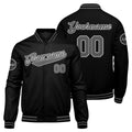 Chaqueta universitaria personalizada estilo Letterman para hombres-mujeres y jóvenes-color negro y gris