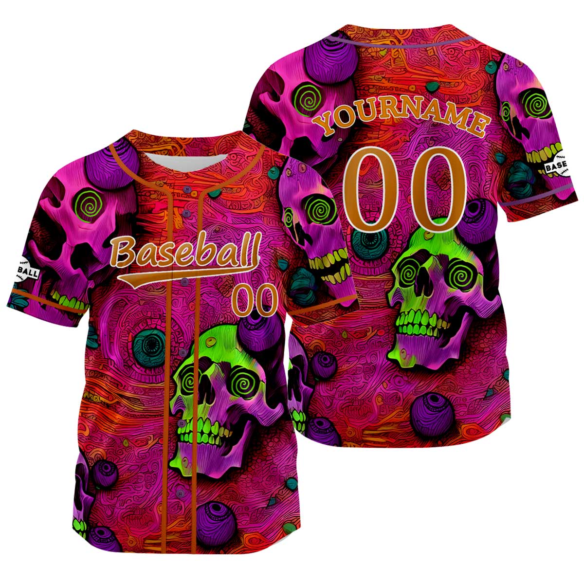 Camiseta de béisbol roja personalizada con nombre número y logotipo personalizados