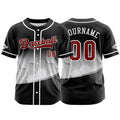Camiseta de béisbol negra personalizada con botones para hombre mujer adulto y joven Nombre número y logotipo impresos