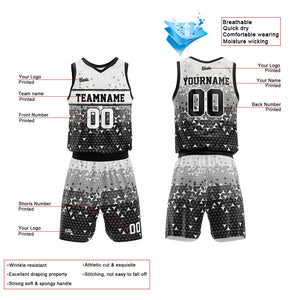 Uniforme de baloncesto negro personalizado con tu logotipo-nombre y número impresos