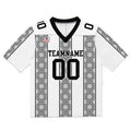 Camiseta de fútbol personalizada con nombre y número del equipo impresos y bordados-color blanco y negro