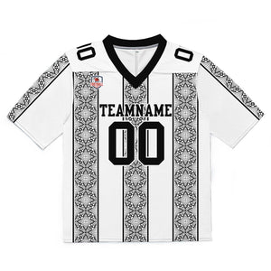 Camiseta de fútbol personalizada con nombre y número del equipo impresos y bordados-color blanco y negro
