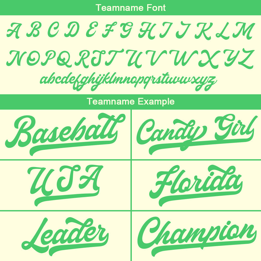 Camiseta de béisbol personalizada con diseño bordado & estilo hip hop & color crema-verde