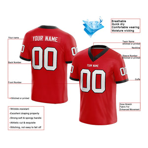 customized  authentic football jersey red-black-white