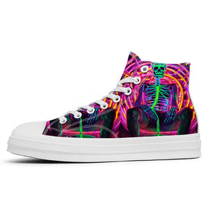 Resalta tu estilo con las zapatillas de lona de caña media Skeleton para hombre y mujer