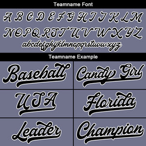 Camiseta de béisbol con dise?o personalizado estampado completo color morado y gris