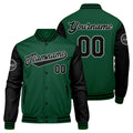 Chaqueta universitaria personalizada estilo Letterman para hombres-mujeres y jóvenes-color verde y negro