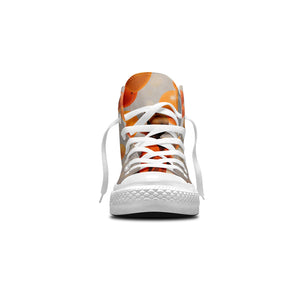 Balloon Bash: Zapatillas de lona de media caña para hombre y mujer -Eleva tu estilo con estas zapatillas de lona de caña media que presentan el encanto divertido del arte de los globos de lunares