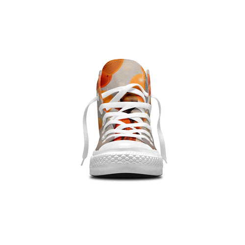 Balloon Bash: Zapatillas de lona de media caña para hombre y mujer -Eleva tu estilo con estas zapatillas de lona de caña media que presentan el encanto divertido del arte de los globos de lunares