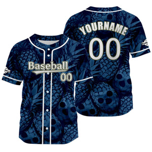 Camiseta de béisbol azul marino personalizada con nombre número y logotipo personalizados