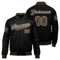 Chaqueta universitaria personalizada estilo Letterman para hombres-mujeres y jóvenes-color negro y marrón