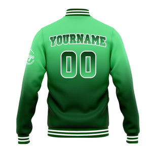 Chaqueta universitaria personalizada estilo Letterman para hombres-mujeres y jóvenes-color verde
