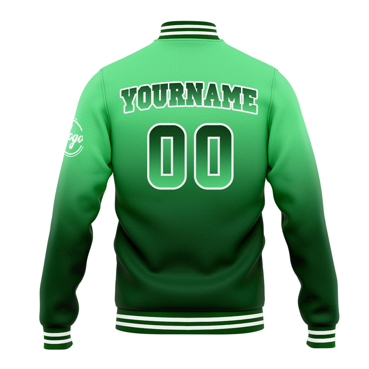 Chaqueta universitaria personalizada estilo Letterman para hombres-mujeres y jóvenes-color verde