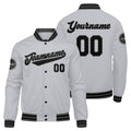 Chaqueta universitaria personalizada estilo Letterman para hombres-mujeres y jóvenes-color gris y negro