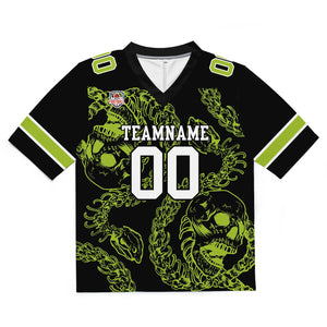 Camiseta de fútbol personalizada con nombre y número del equipo bordados y estampados-color verde lima
