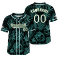 Camiseta de béisbol verde personalizada con nombre número y logotipo personalizados