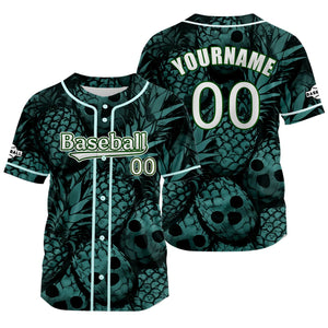 Camiseta de béisbol verde personalizada con nombre número y logotipo personalizados