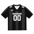 Camiseta de fútbol personalizada con franja estampada con el nombre y el número del equipo -Negra