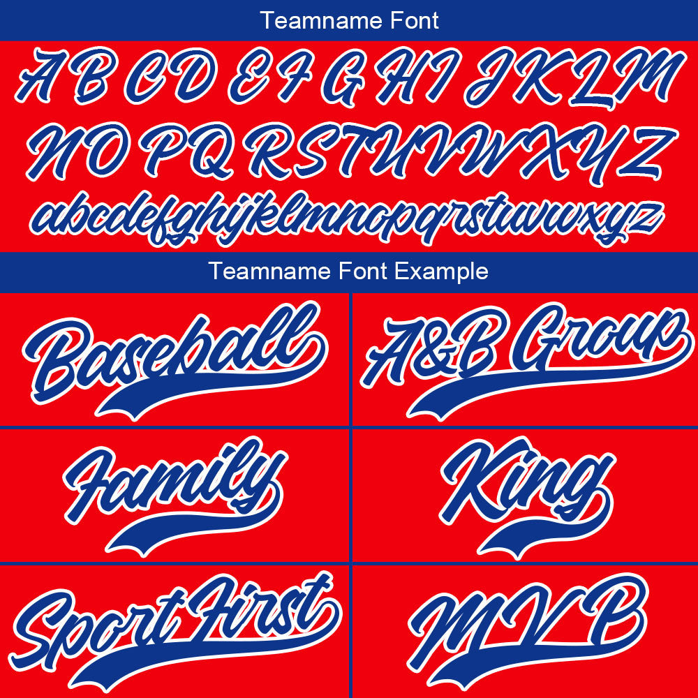 Dise?o personalizado de camiseta de béisbol con estampado completo en rojo azul y blanco