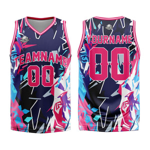 Uniforme de baloncesto personalizado de color rojo roto con tu logotipo-nombre y número impresos