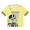 Camiseta de fútbol personalizada con nombre y número del equipo impresos y bordados-color amarillo claro
