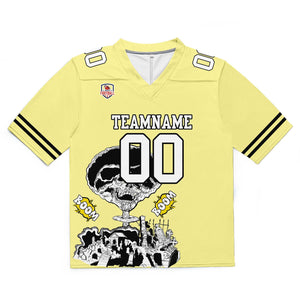Camiseta de fútbol personalizada con nombre y número del equipo impresos y bordados-color amarillo claro
