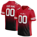custom authentic gradient fashion football jersey red-black-white mesh