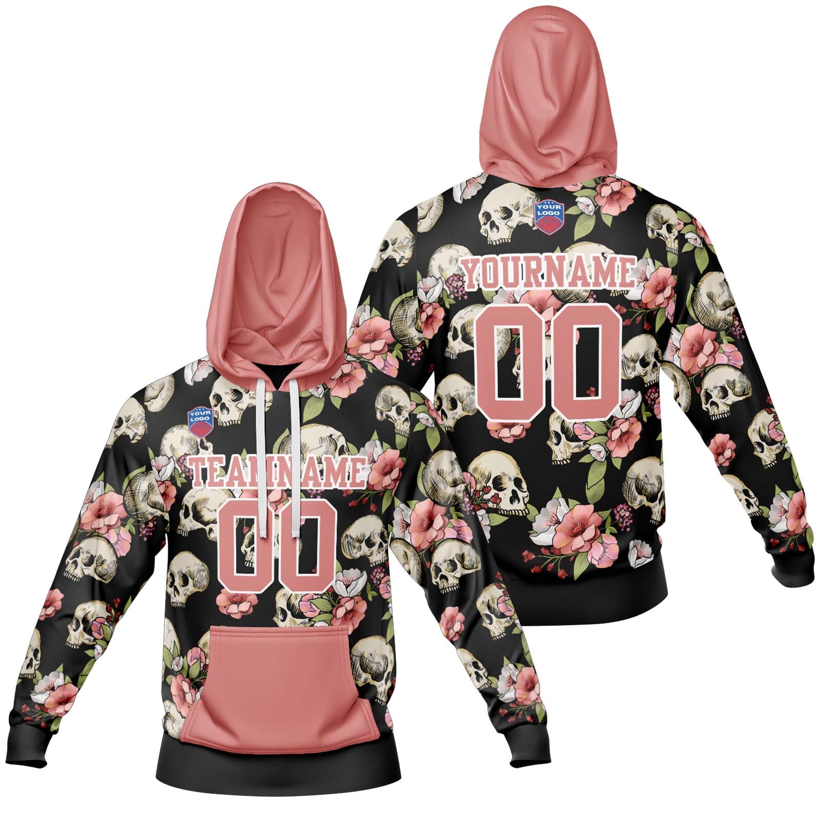 Sudadera con capucha degradada personalizada para hombre-mujer-niña o niño Imprime tu logotipo-nombre y número