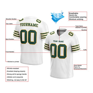 customized  authentic football jersey white green-yellow mesh