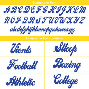 custom authentic split fashion football jersey royal-white-yellow mesh