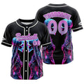 Camiseta de béisbol negra personalizada con botones para hombre mujer adulto y joven Nombre número y logotipo impresos