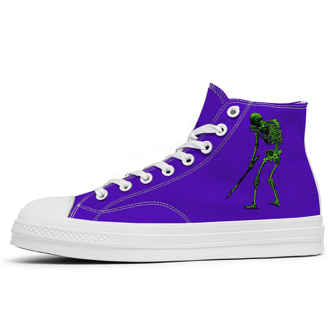 Resalta tu estilo con las zapatillas de lona de caña media Skeleton para hombre y mujer
