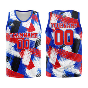 Uniforme de baloncesto personalizado en rojo real con su logotipo-nombre y número impresos