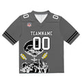 Camiseta de fútbol personalizada con nombre y número del equipo impresos y bordados-color gris