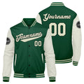Chaqueta universitaria personalizada estilo Letterman para hombres-mujeres y jóvenes-color verde crema