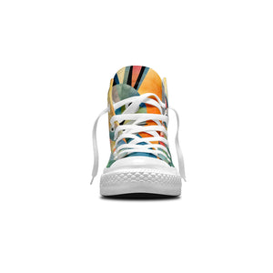 Elegancia de conejito: da rienda suelta a tu creatividad con estas zapatillas de lona de caña alta Moda unisex adornada con el cautivador y divertido estampado artístico de conejos