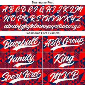 Camiseta de béisbol roja con dise?o personalizado estampado a todo color