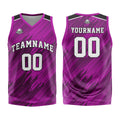 Uniforme de baloncesto personalizado tipo rayas rosas con tu logotipo-nombre y número impresos