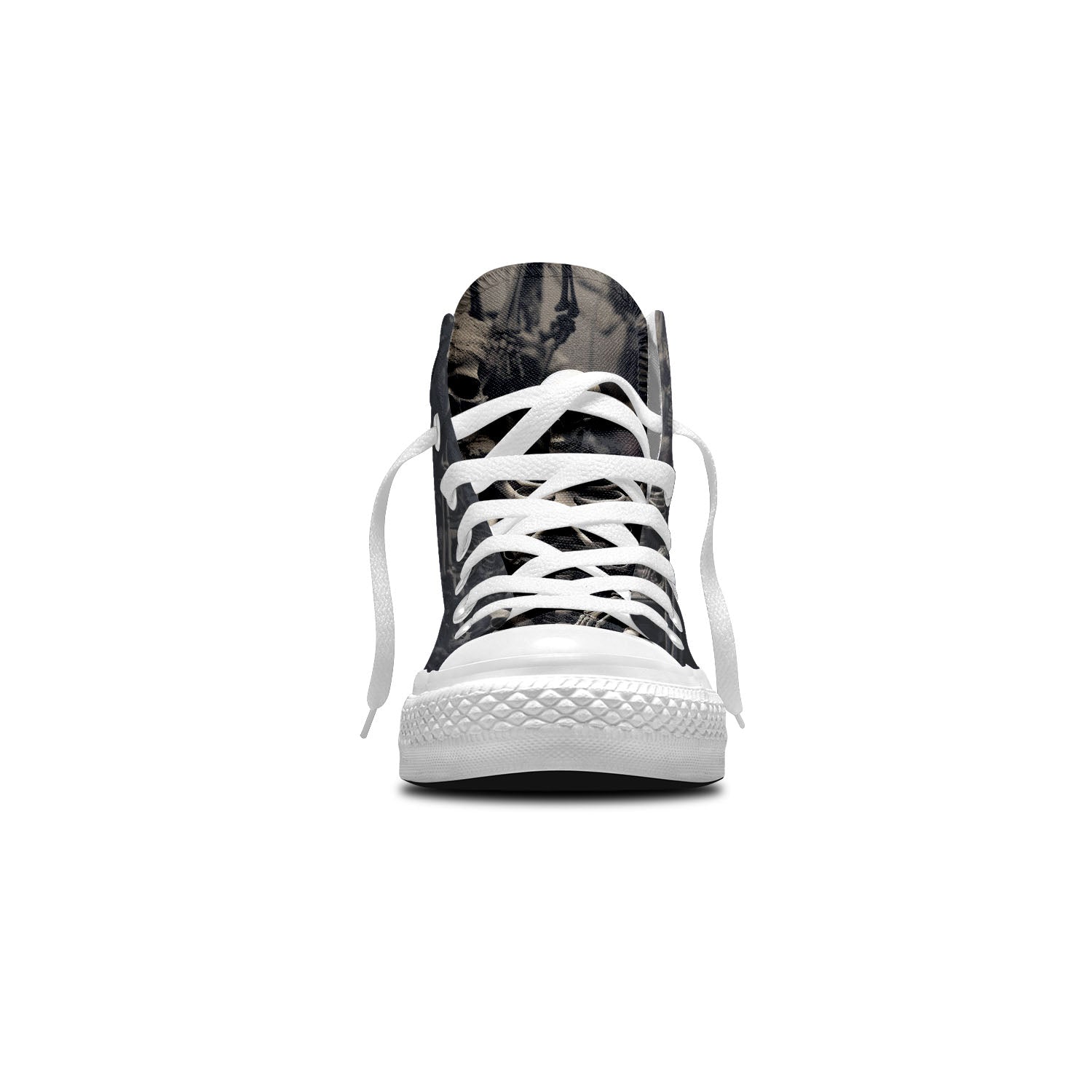 Estilo moderno con calaveras: súmate a la tendencia con zapatillas de lona de caña media y adopta un estilo único