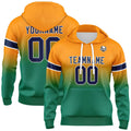 Sudadera con capucha personalizada con degradado para hombre-mujer-niña o niño Estampa tu logotipo-nombre y número Naranja y verde