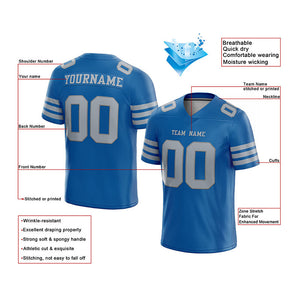 customized authentic football jersey royal light gray-gray mesh