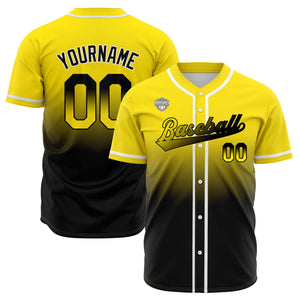 Camisetas de béisbol personalizadas con degradado nombre número y logotipo