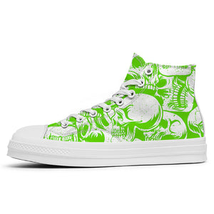 Resalta tu estilo con las zapatillas de lona de caña media Skeleton para hombre y mujer